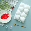 silicone 8-hole heart cake mold